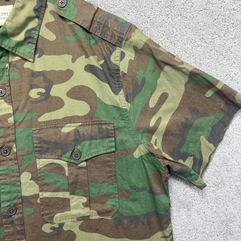 Denim & Supply Ralph Lauren‎ Shirt Mens M Woodland Camo Short Sleeve Military